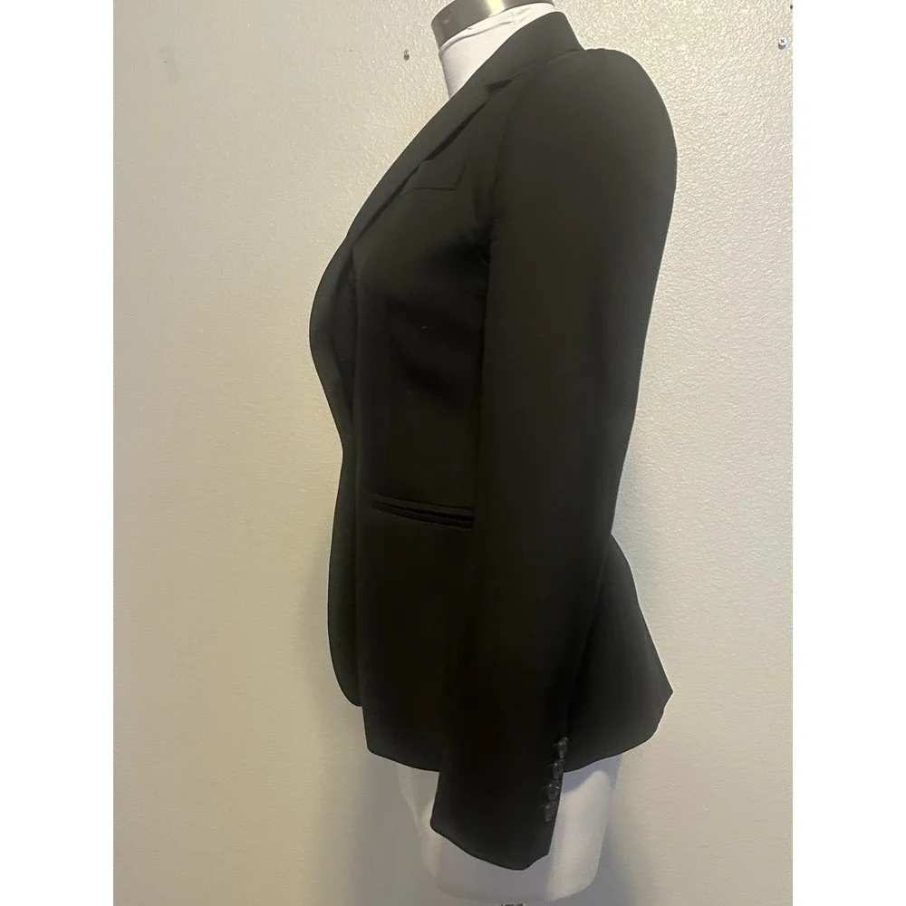J. CREW Blazer Jacket Super 120's Wool Womens sz.00 XS Career Black B9675